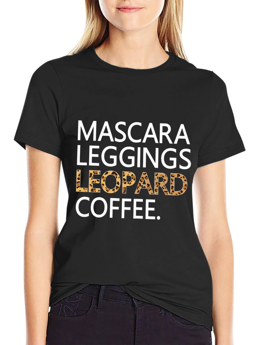 Mascara Leggings Leopard Coffee T-Shirt