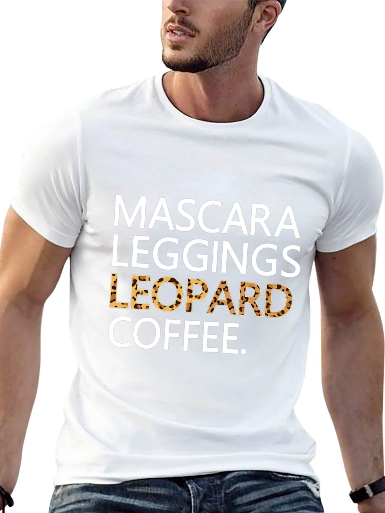 Mascara Leggings Leopard Coffee T-Shirt