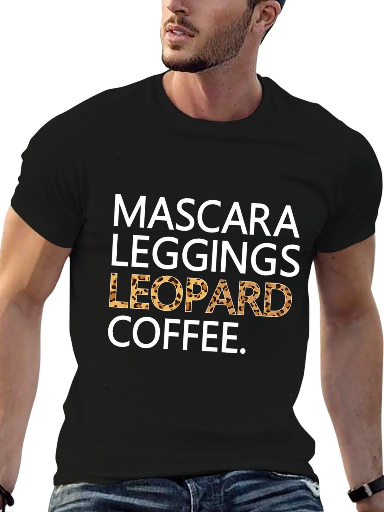 Mascara Leggings Leopard Coffee T-Shirt
