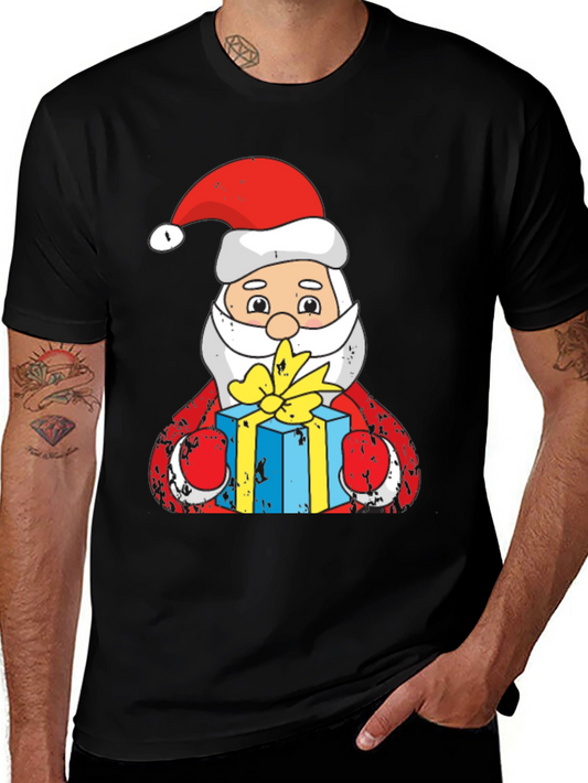 Santa Claus Holding Gift T-Shirt