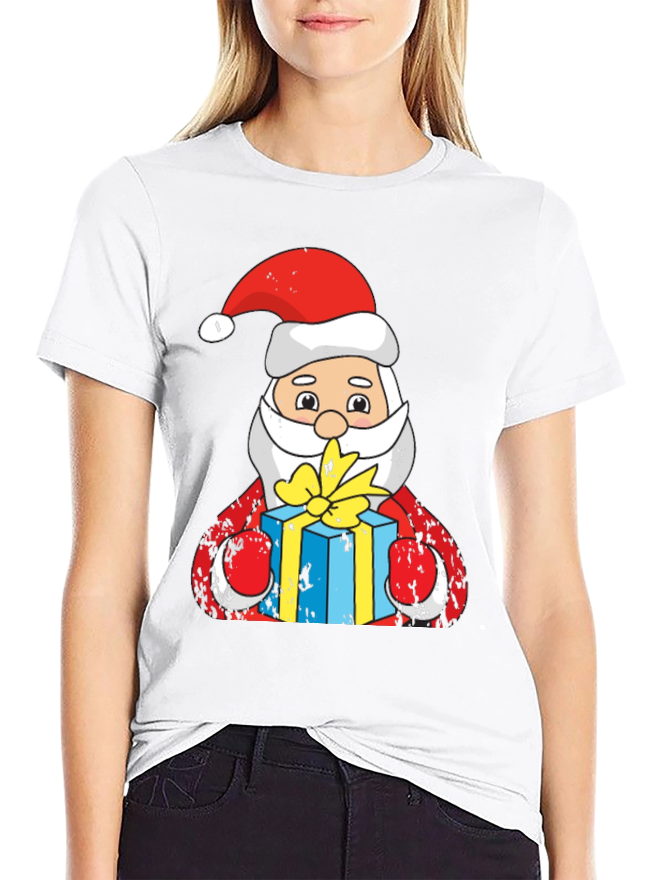 Santa Claus Holding Gift T-Shirt