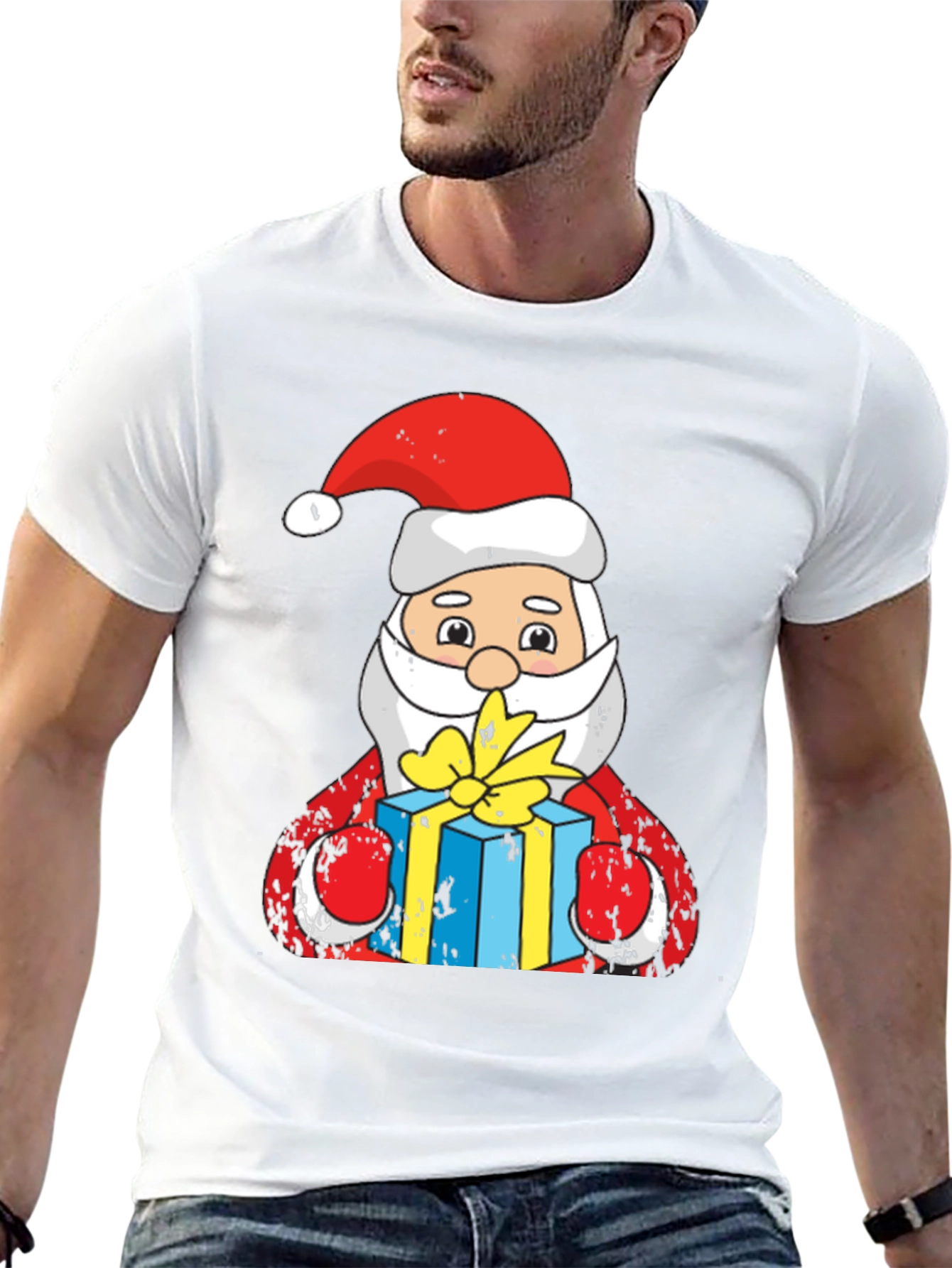 Santa Claus Holding Gift T-Shirt