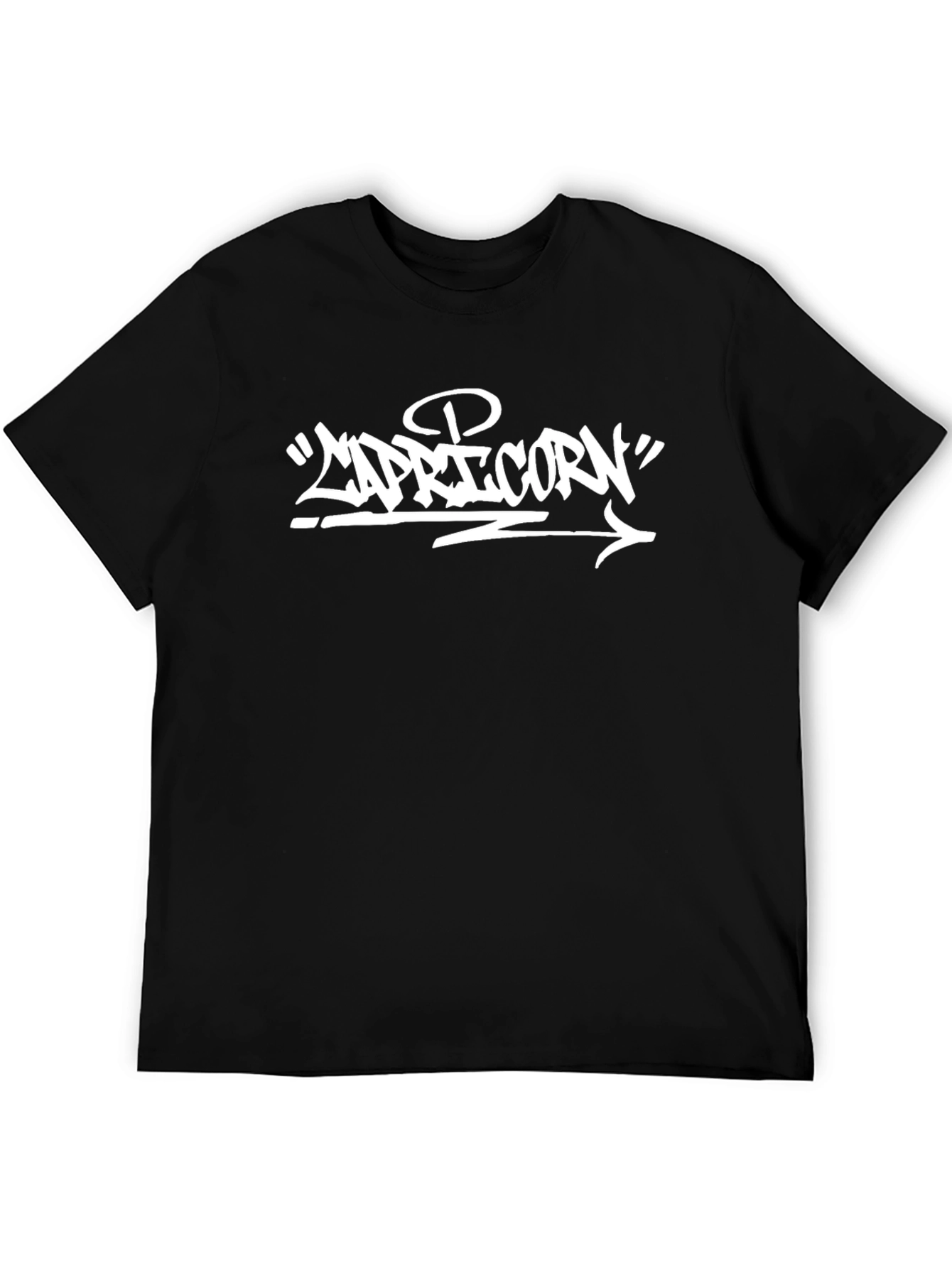 Capricorn Zodiac Graphic T-Shirt - Black