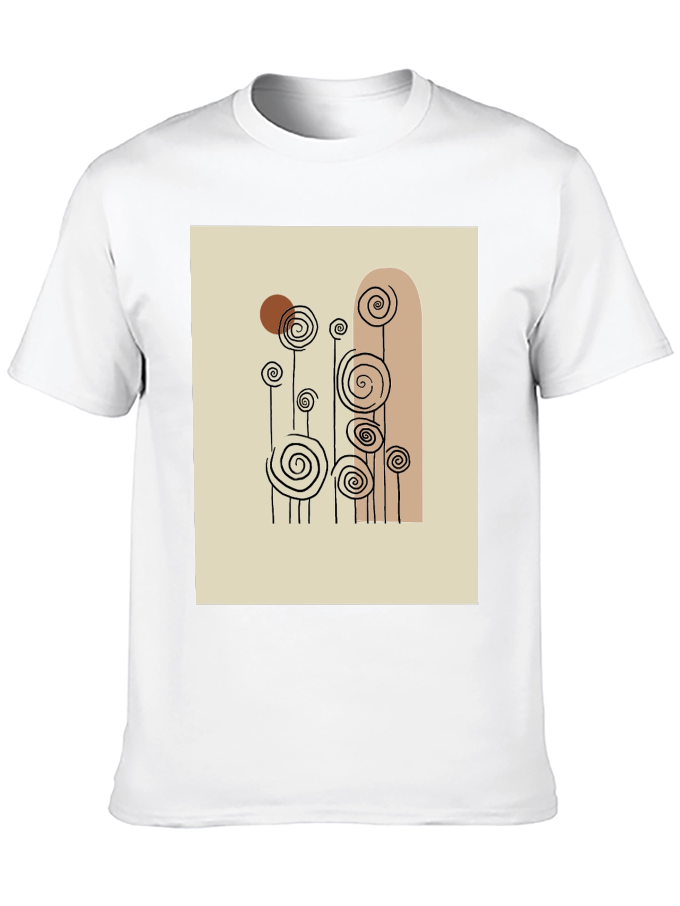 Abstract Floral Print Black T-Shirt
