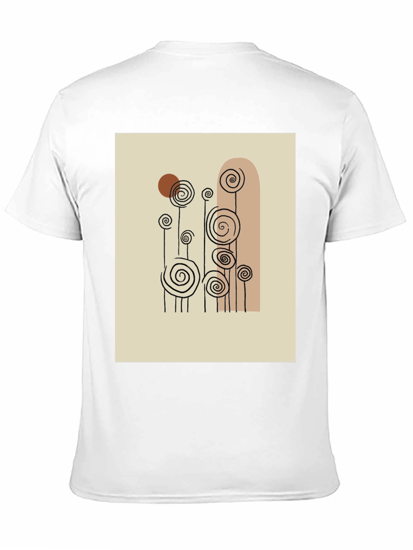Abstract Floral Print Black T-Shirt