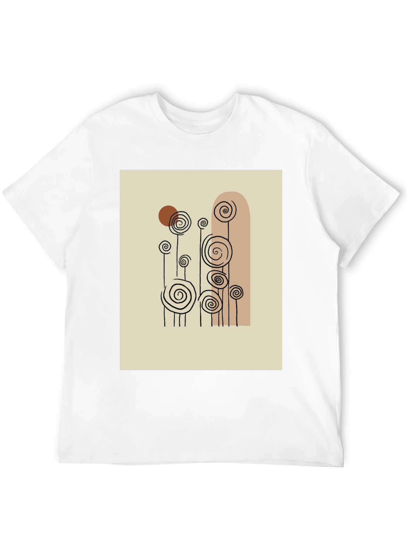 Abstract Floral Print Black T-Shirt