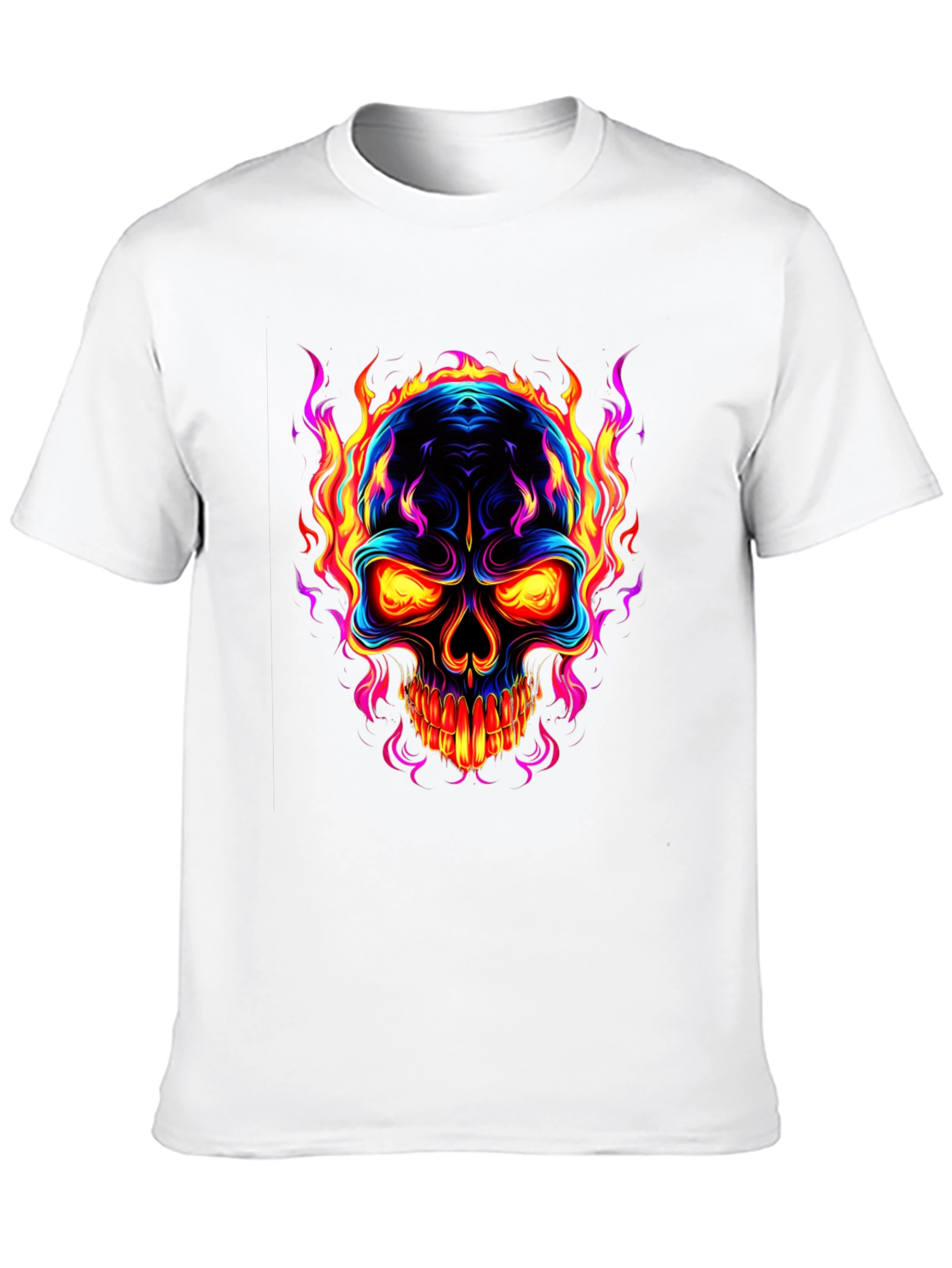 Flaming Skull Graphic Black T-Shirt