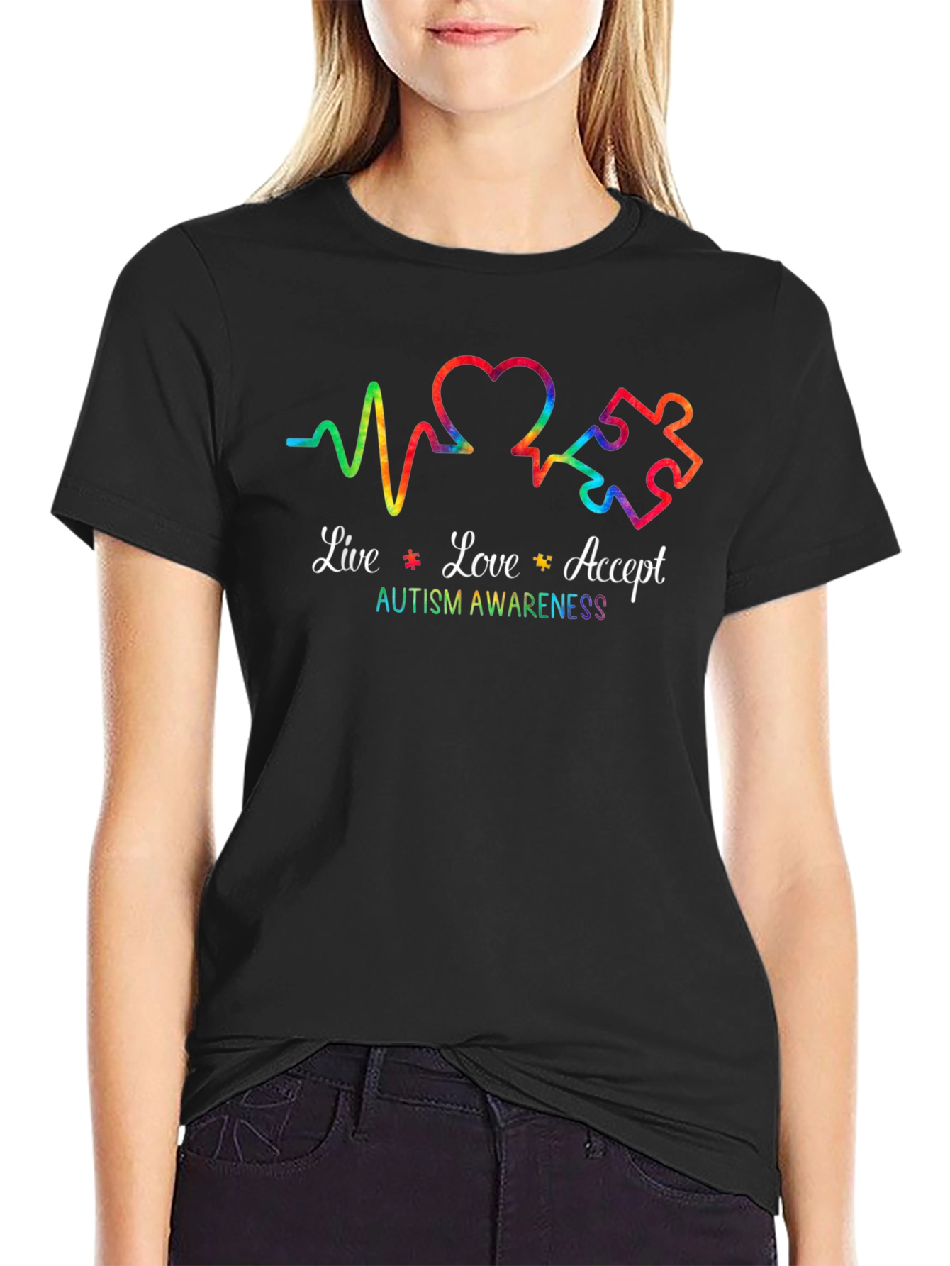 Autism Awareness T-Shirt - Live Love Accept