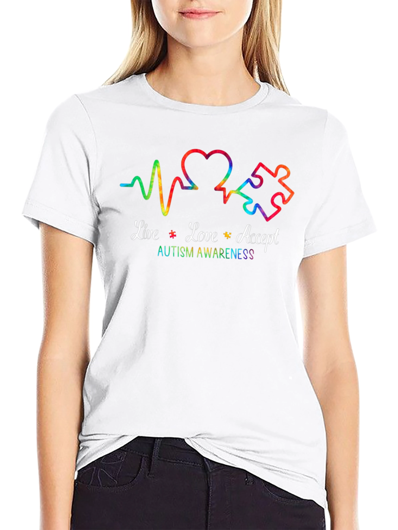 Autism Awareness T-Shirt - Live Love Accept