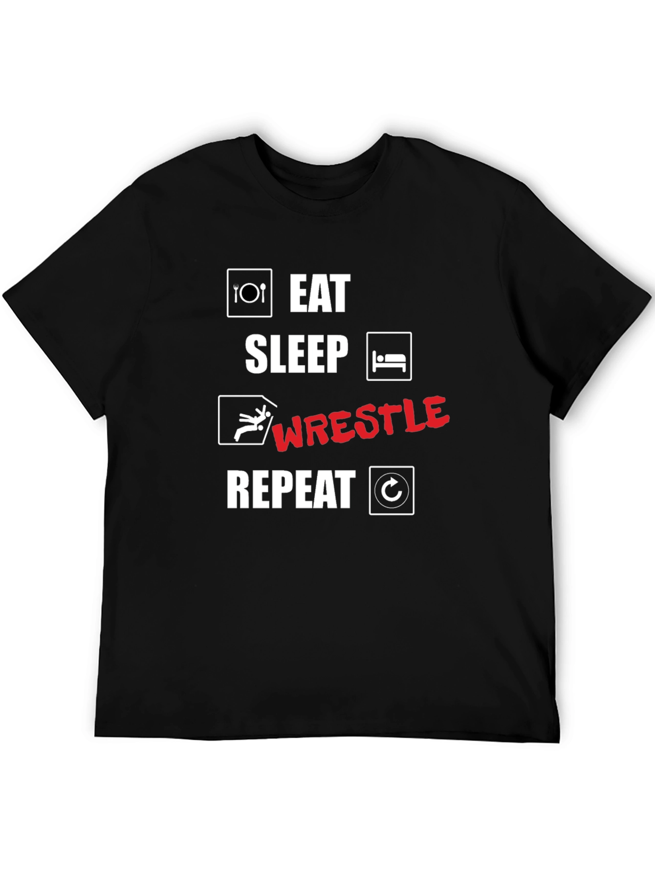 Eat Sleep Wrestle Repeat Graphic T-Shirt