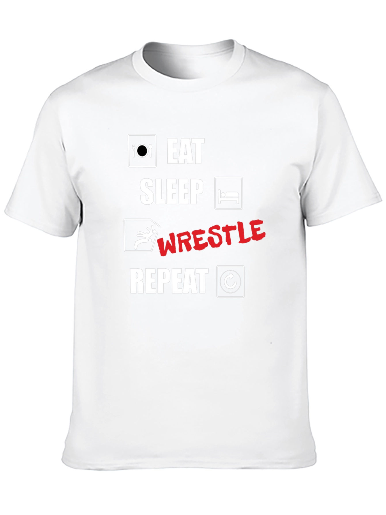 Eat Sleep Wrestle Repeat Graphic T-Shirt