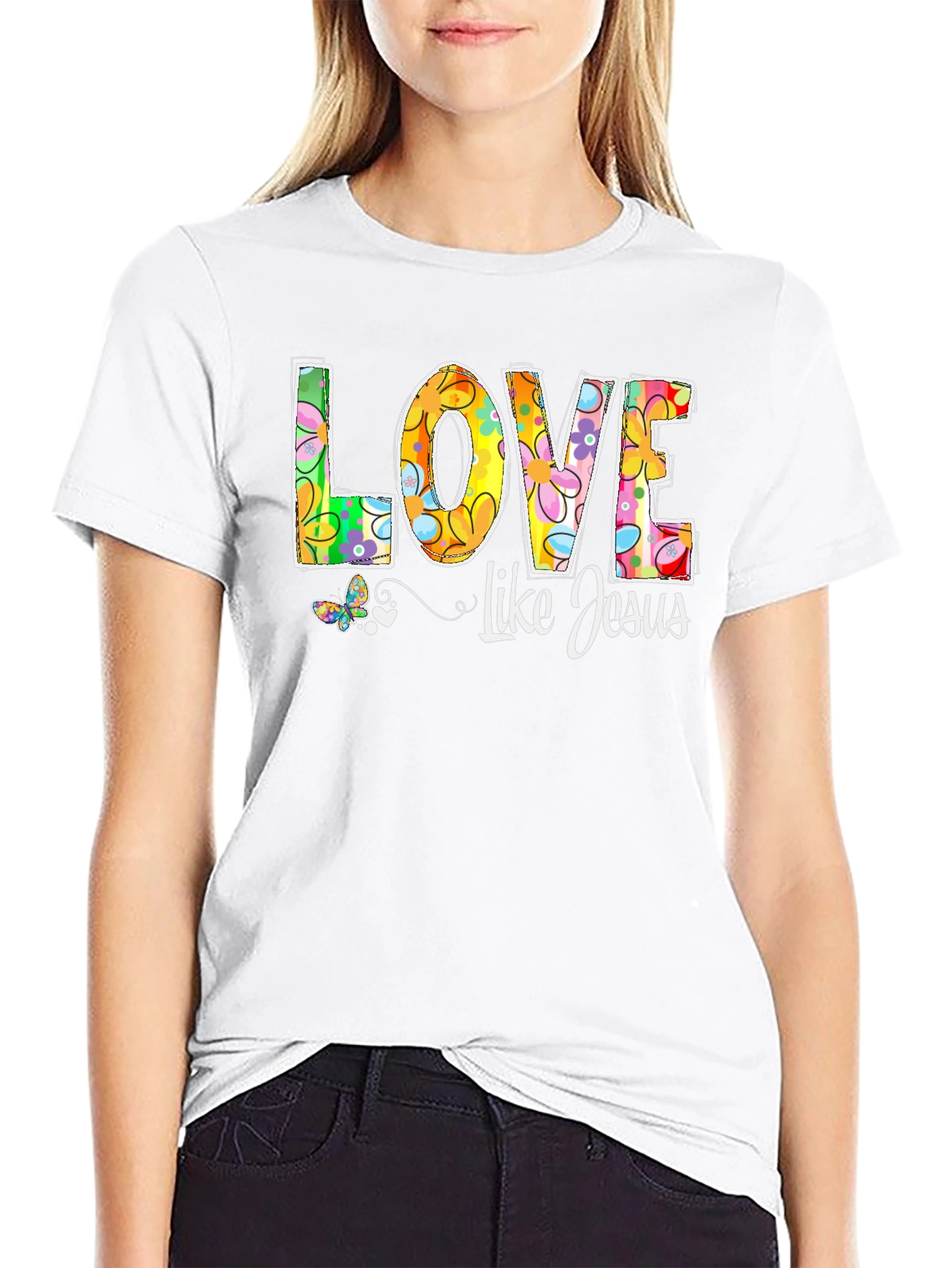 Love Like Jesus Floral Graphic Tee