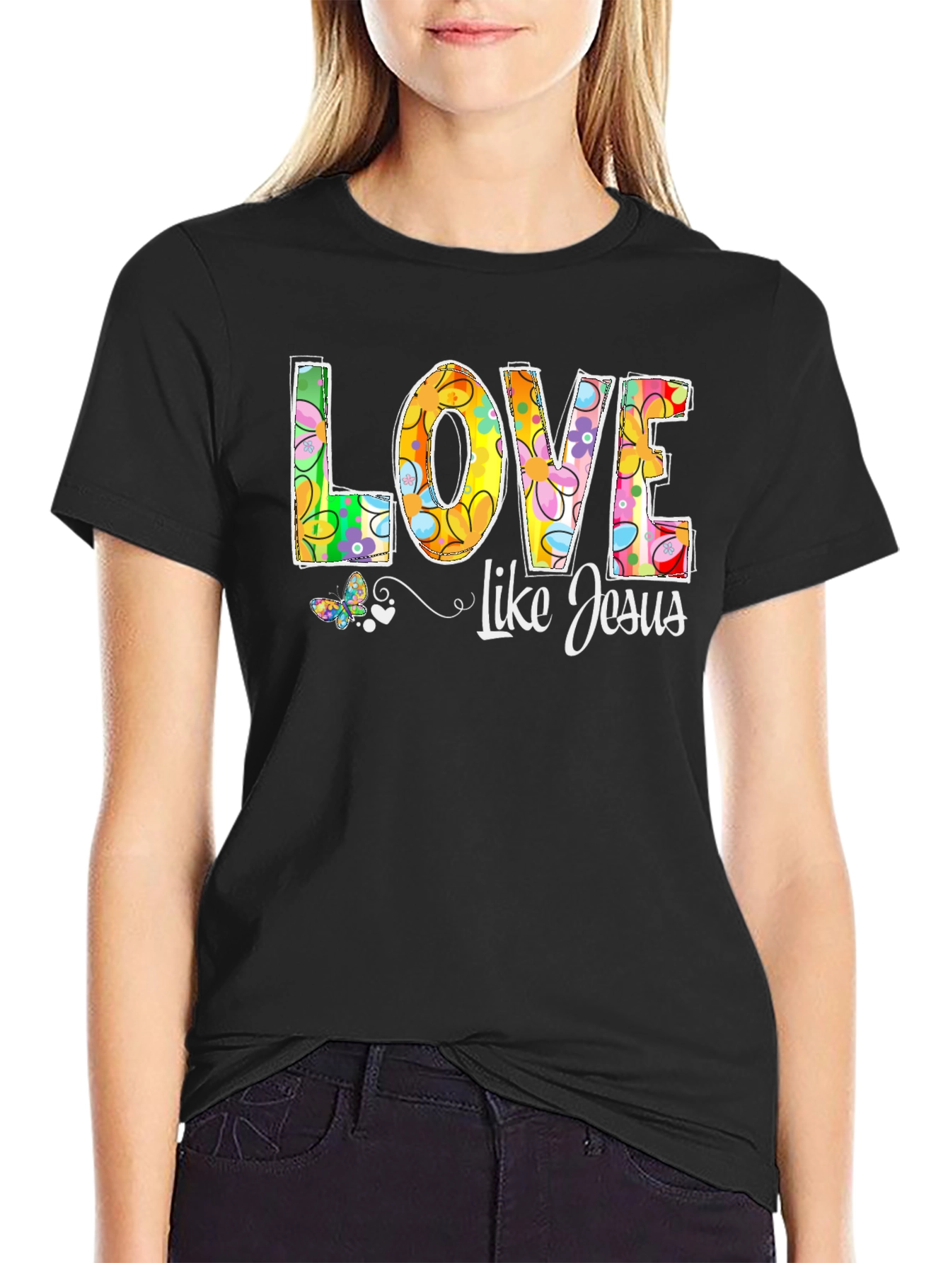 Love Like Jesus Floral Graphic Tee
