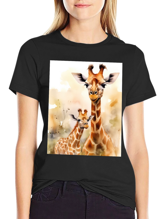 Giraffe Watercolor T-Shirt - Stylish Animal Print