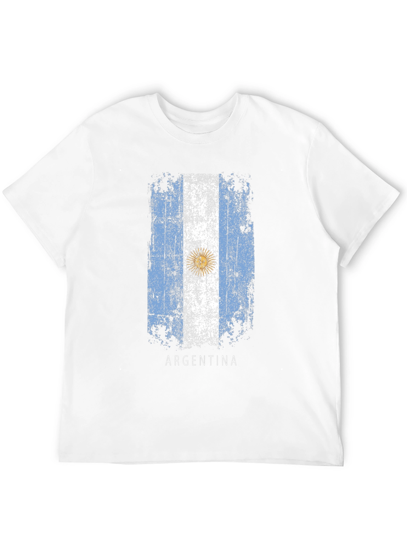Argentina Flag T-Shirt - Black Cotton Tee