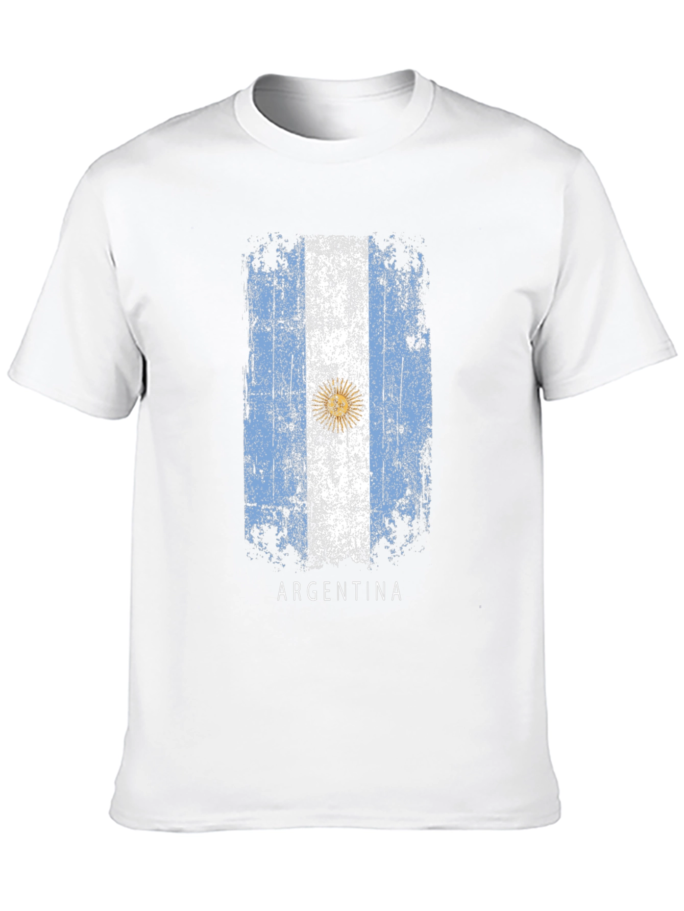 Argentina Flag T-Shirt - Black Cotton Tee