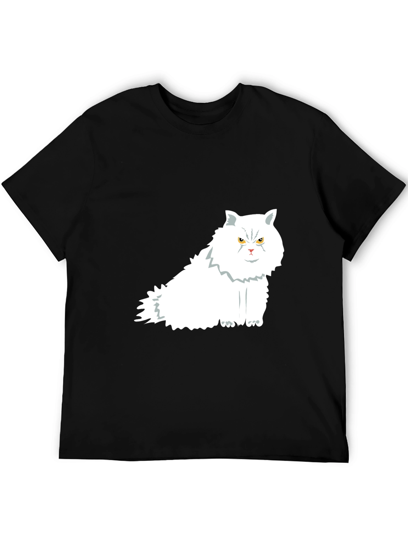 Cat Graphic Print Black T-Shirt