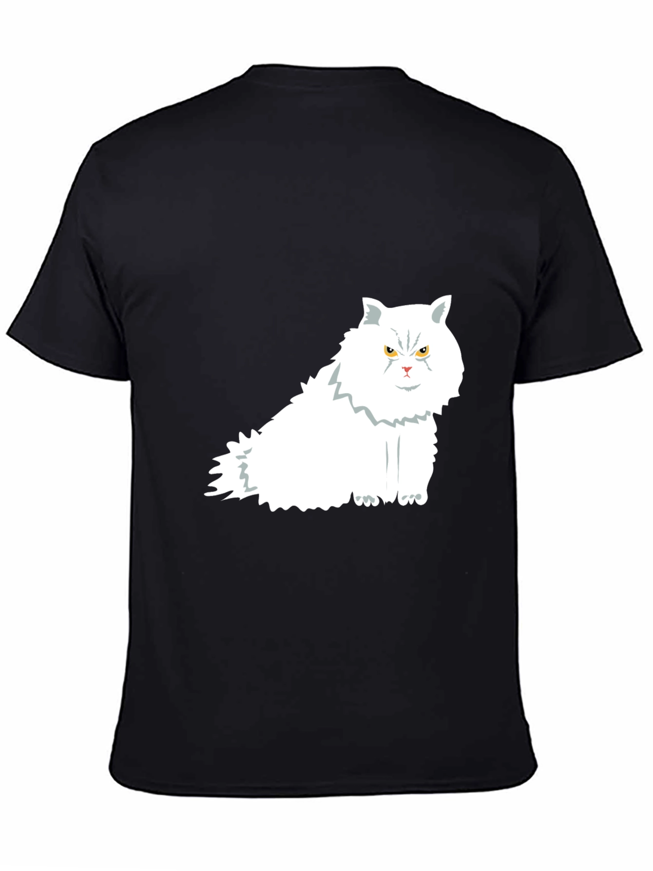 Cat Graphic Print Black T-Shirt