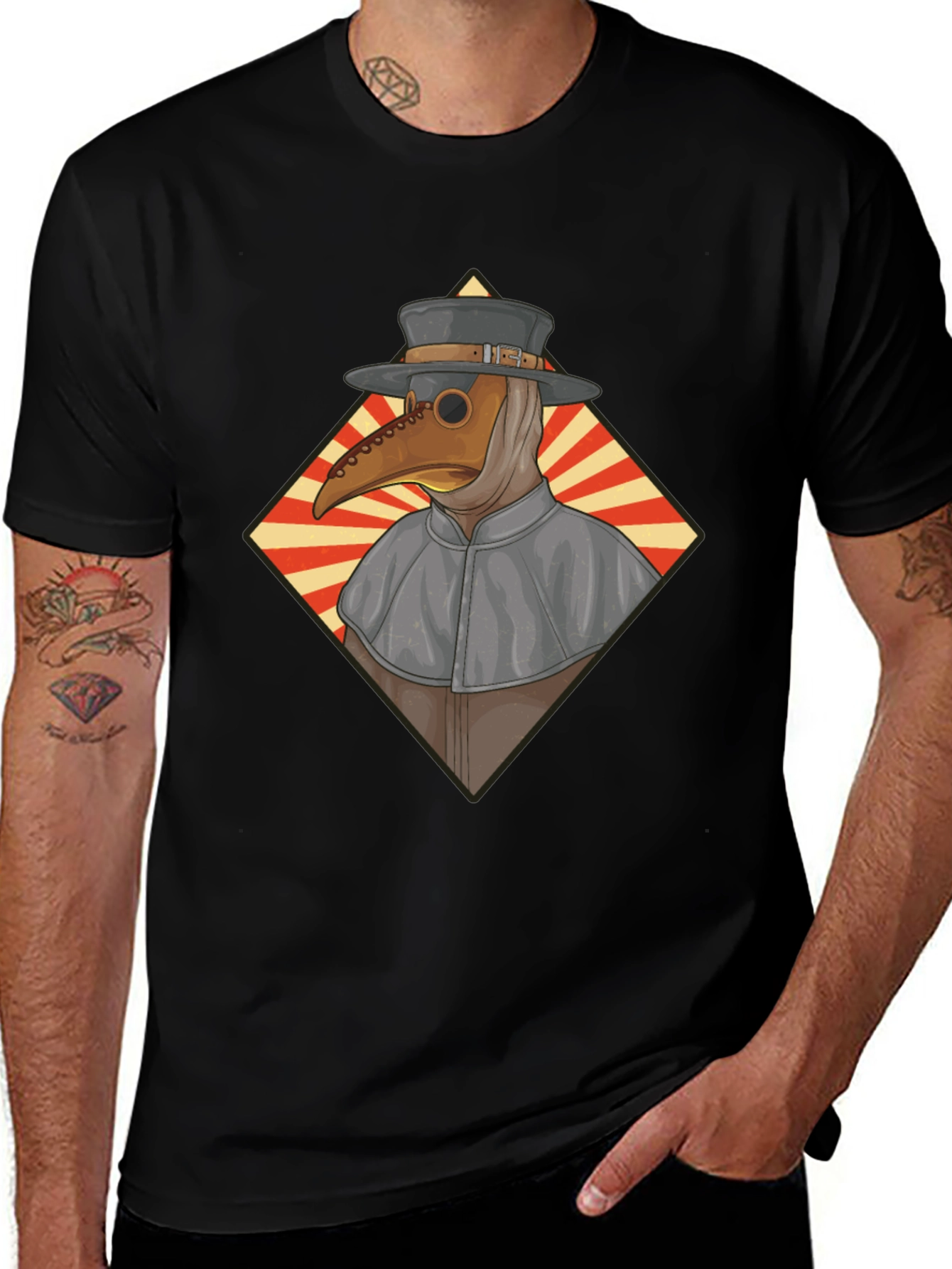 Plague Doctor Graphic Tee - Black