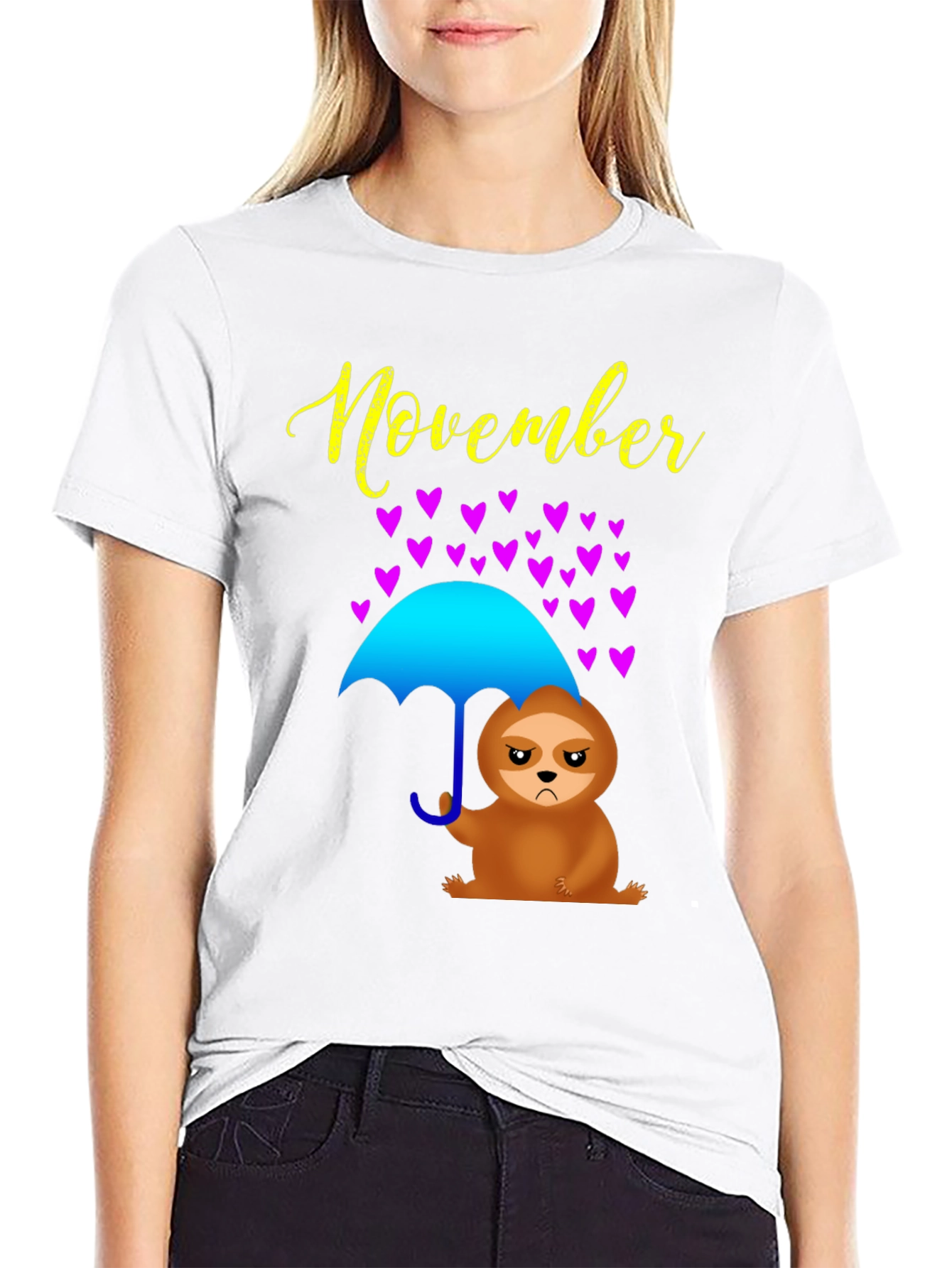 November Sloth Under Umbrella T-Shirt