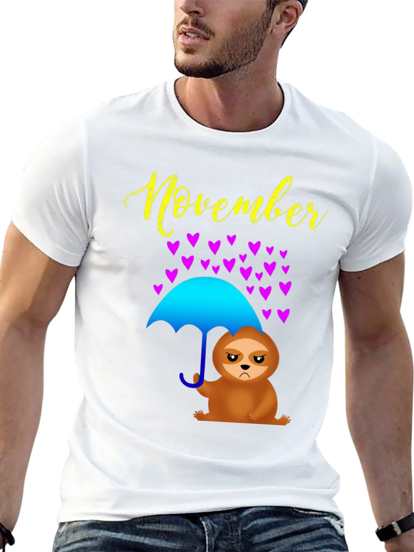 November Sloth Under Umbrella T-Shirt