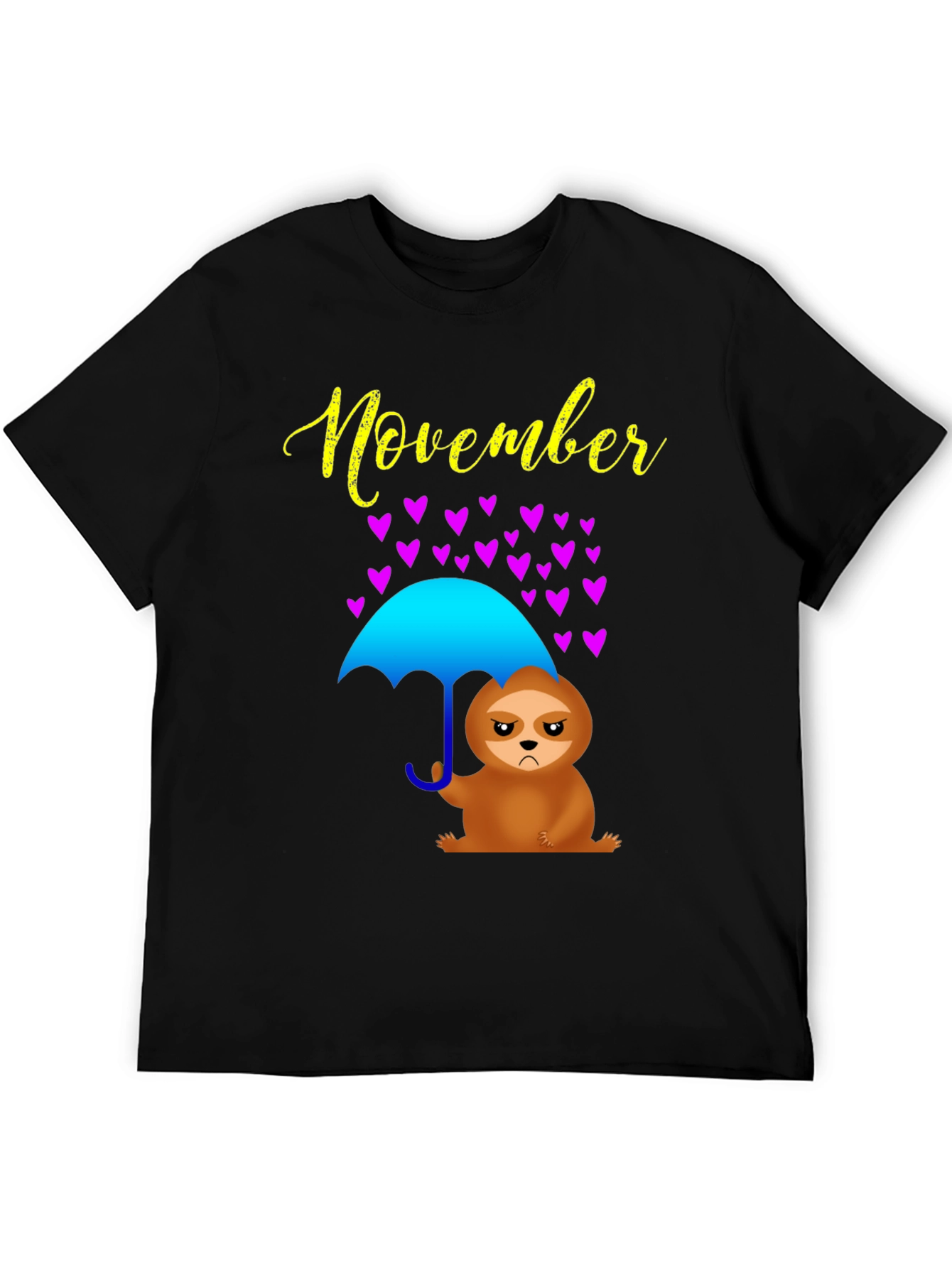 November Sloth Under Umbrella T-Shirt