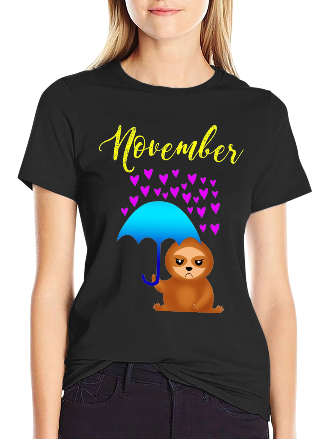 November Sloth Under Umbrella T-Shirt