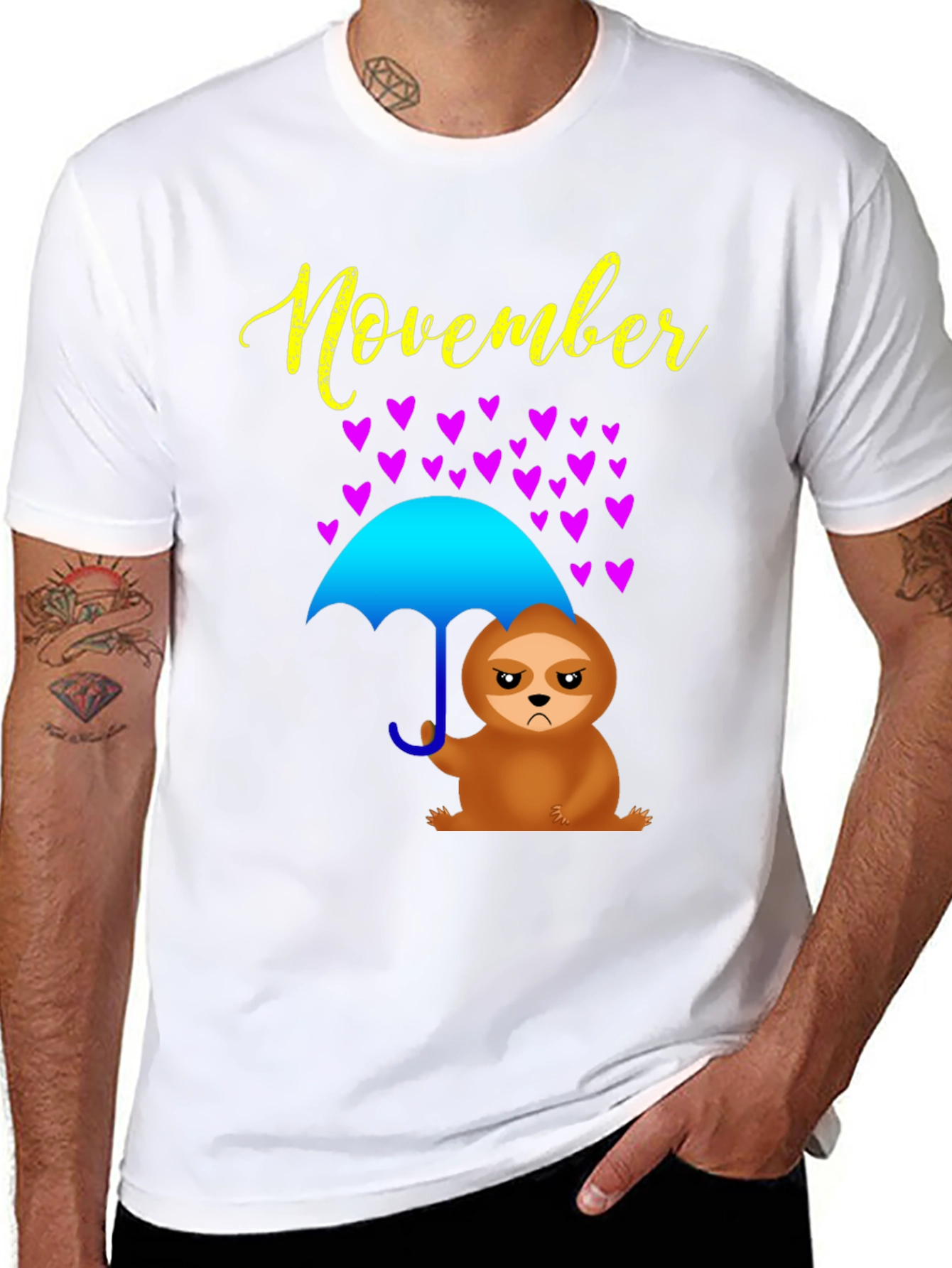 November Sloth Under Umbrella T-Shirt
