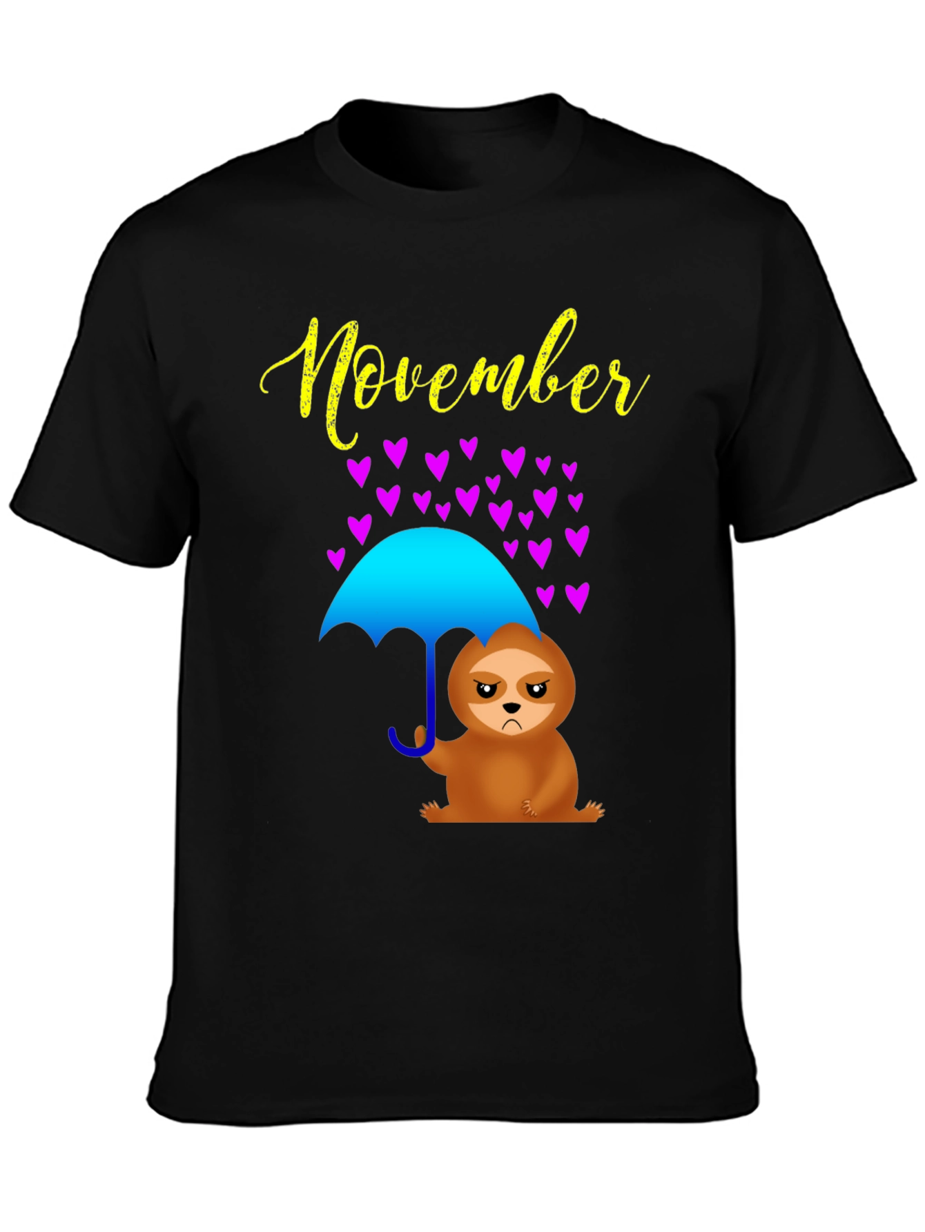 November Sloth Under Umbrella T-Shirt