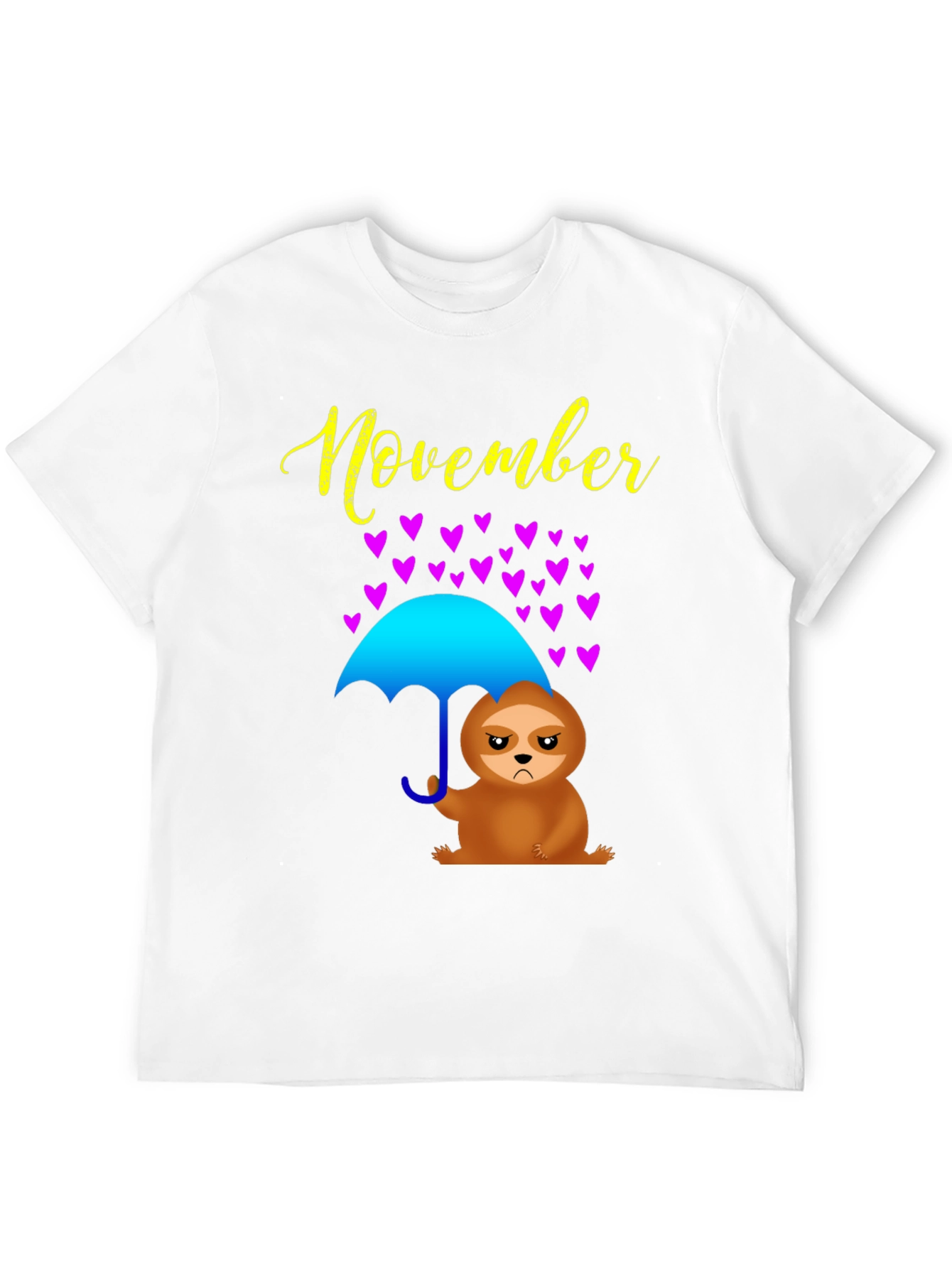 November Sloth Under Umbrella T-Shirt