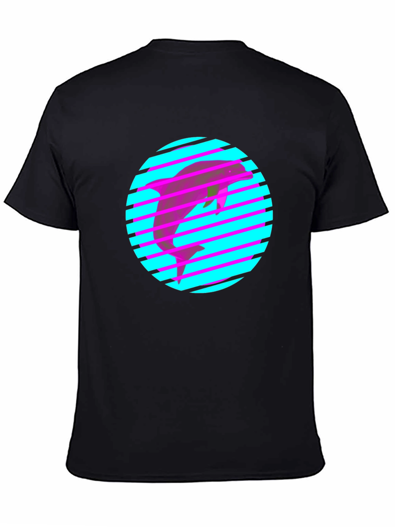 Retro Dolphin Tee - 80s Style Graphic Print