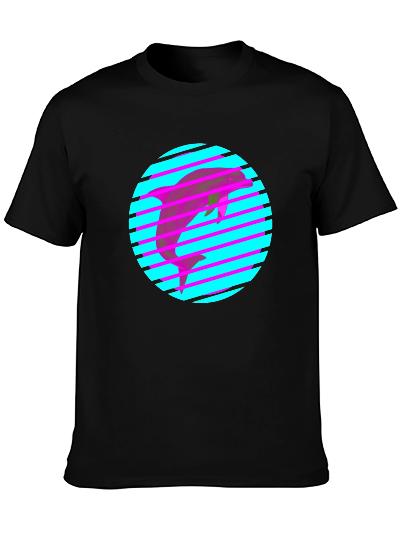 Retro Dolphin Tee - 80s Style Graphic Print