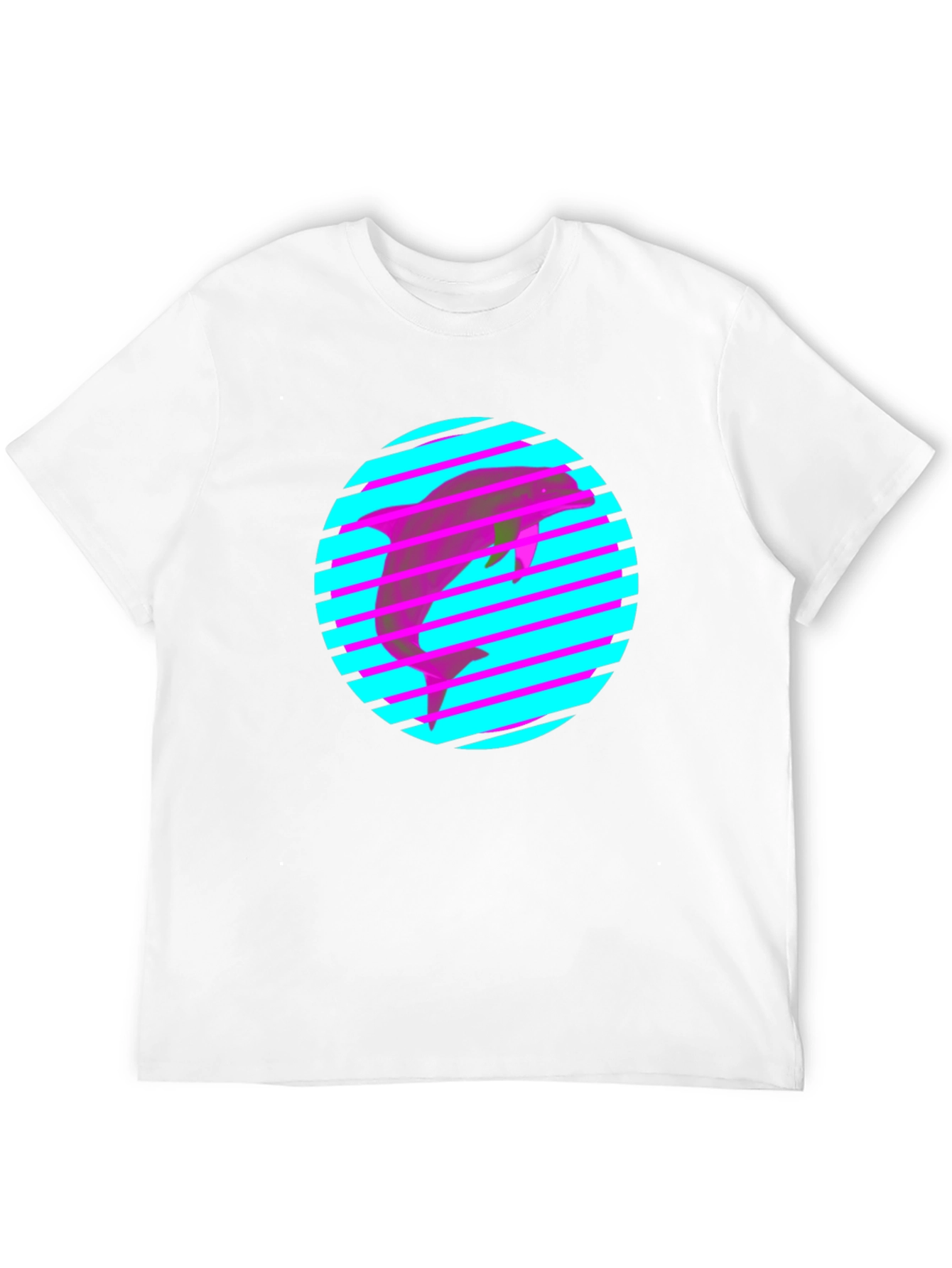 Retro Dolphin Tee - 80s Style Graphic Print