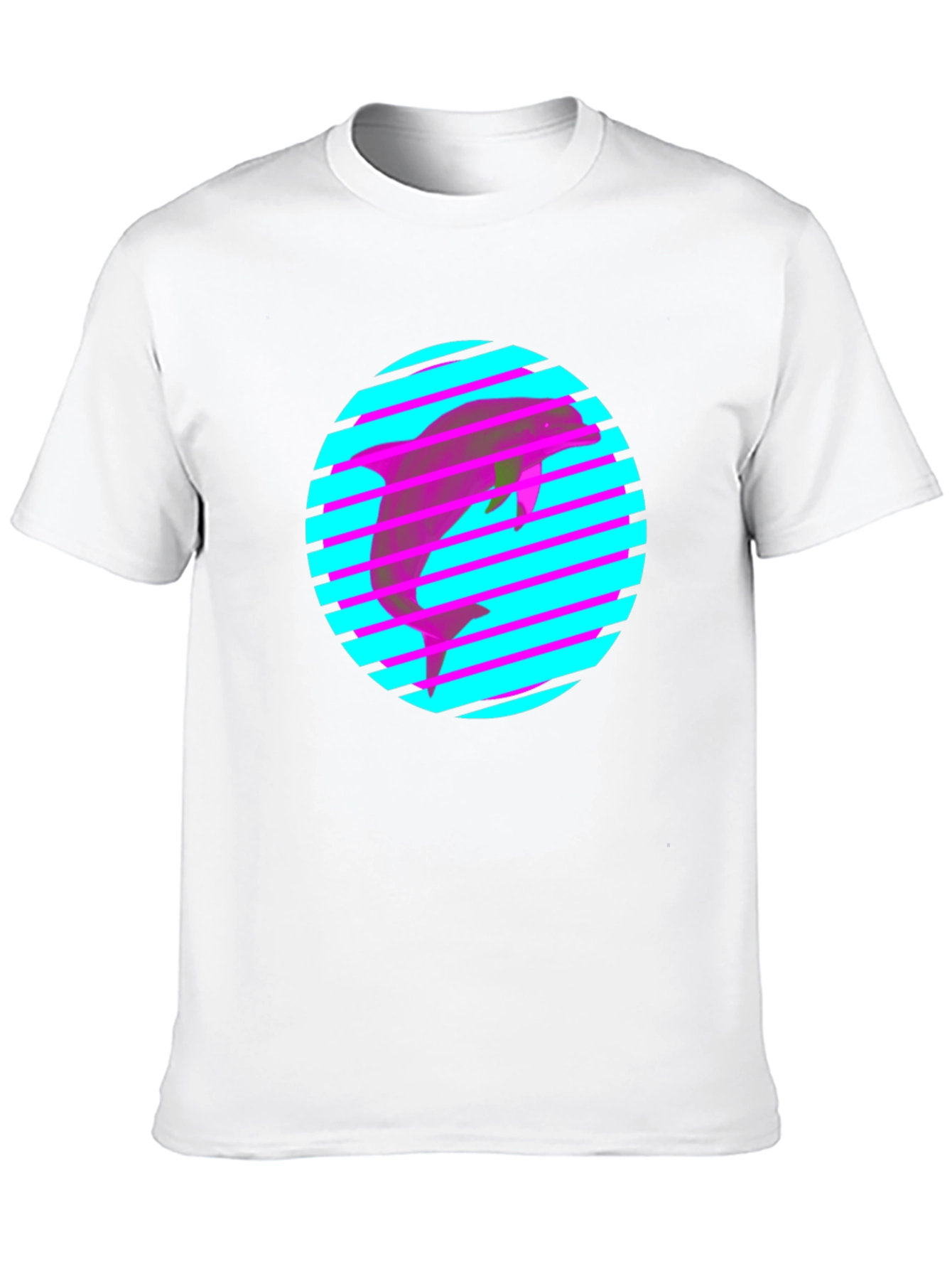 Retro Dolphin Tee - 80s Style Graphic Print