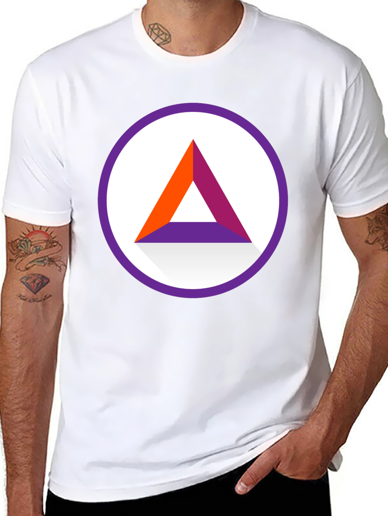 Modern Triangle Graphic Tee - Casual Comfort