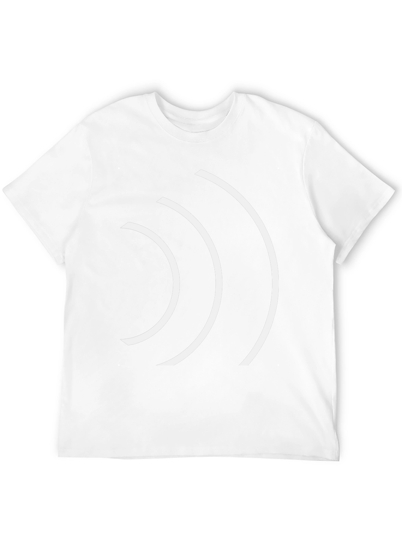 Minimalist White Wave Graphic Black T-Shirt