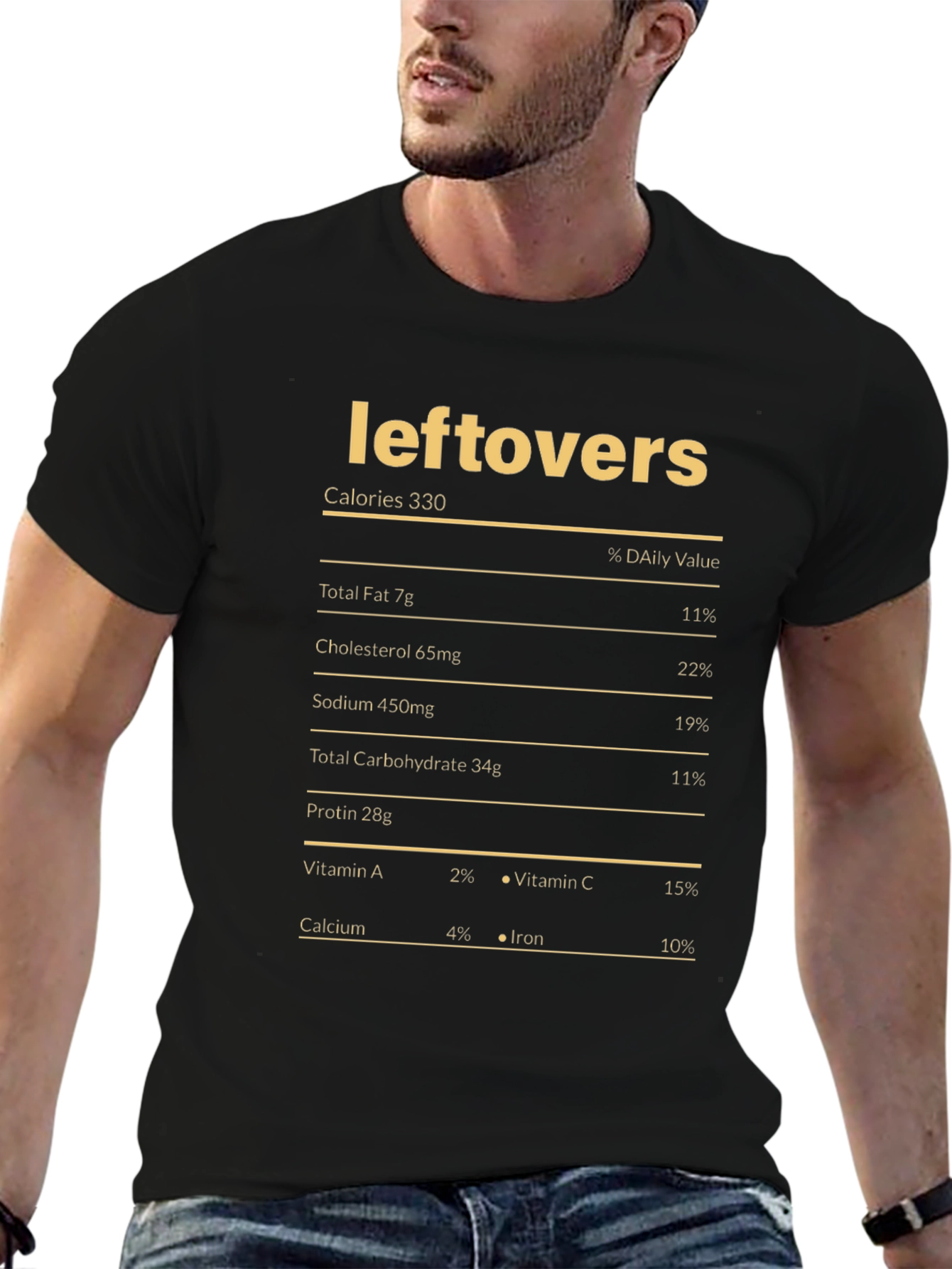 Leftovers Nutrition Facts T-Shirt - Funny Foodie Tee