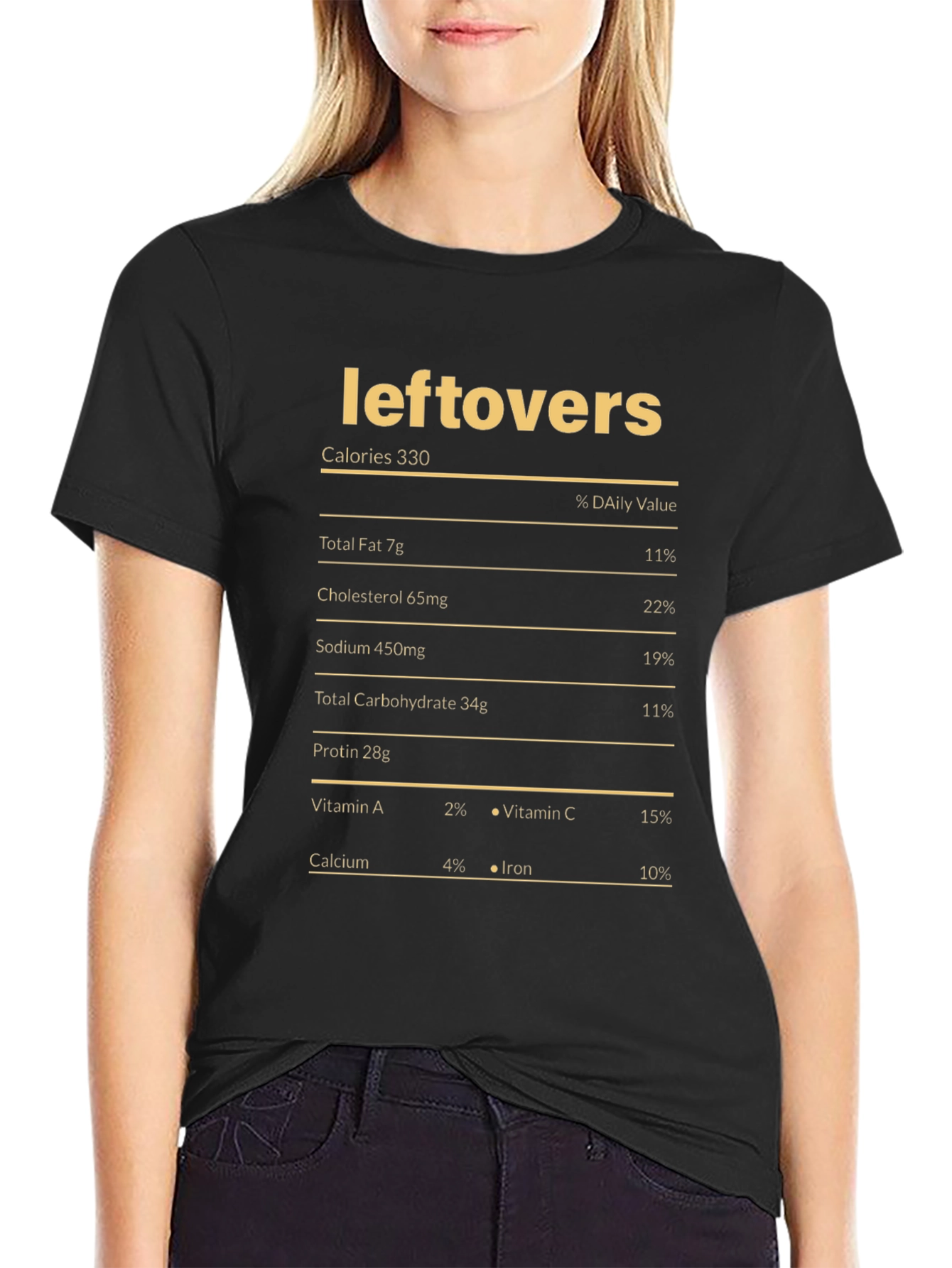 Leftovers Nutrition Facts T-Shirt - Funny Foodie Tee