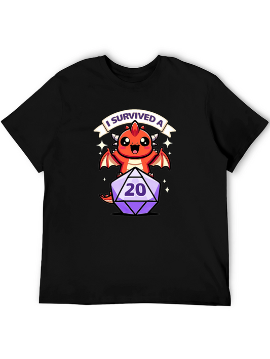 D&D Dragon 20-Sided Die I Survived A T-Shirt