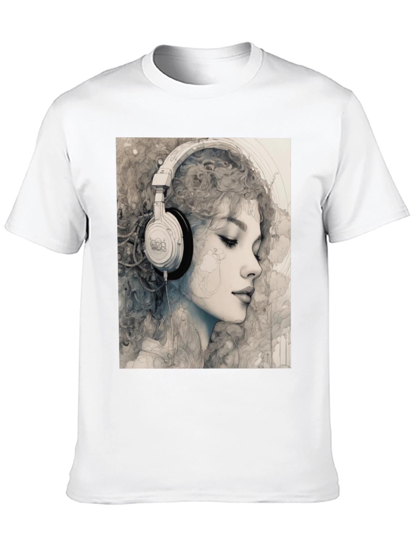 Woman with Headphones Graphic T-Shirt