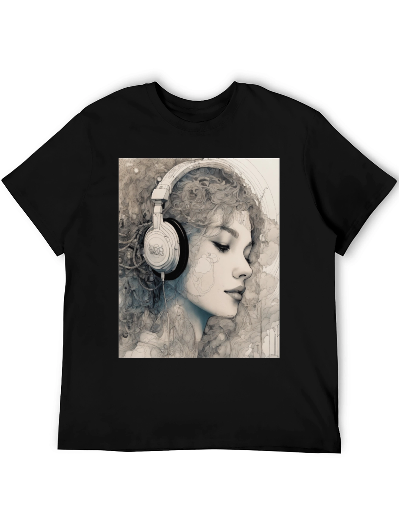 Woman with Headphones Graphic T-Shirt