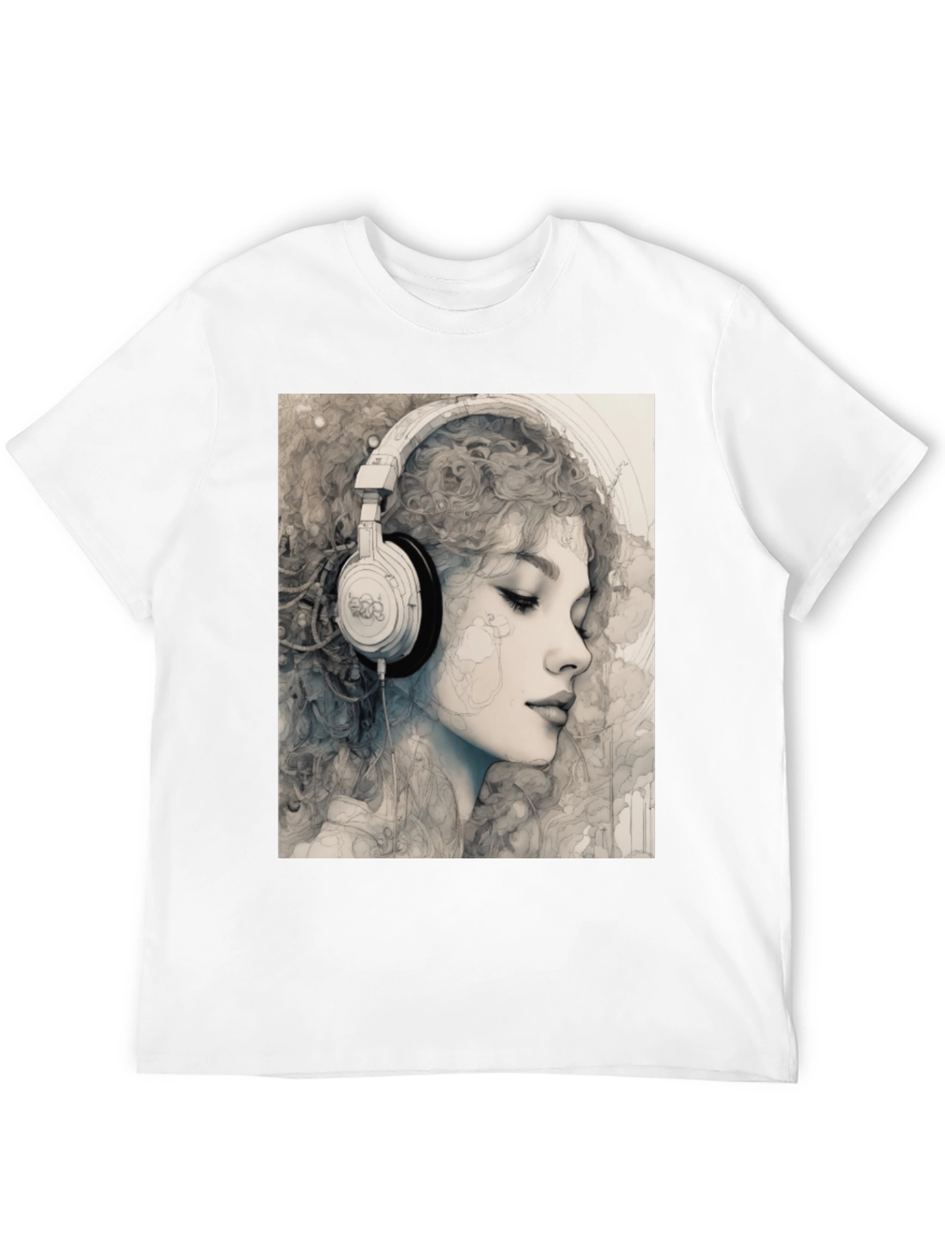 Woman with Headphones Graphic T-Shirt