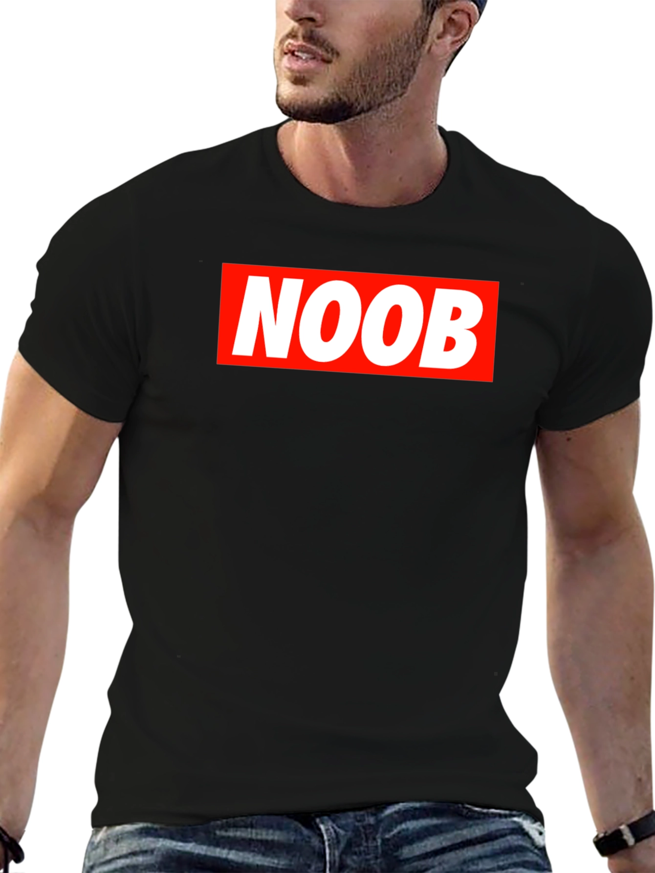 NOOB Graphic Tee - Black Casual T-Shirt