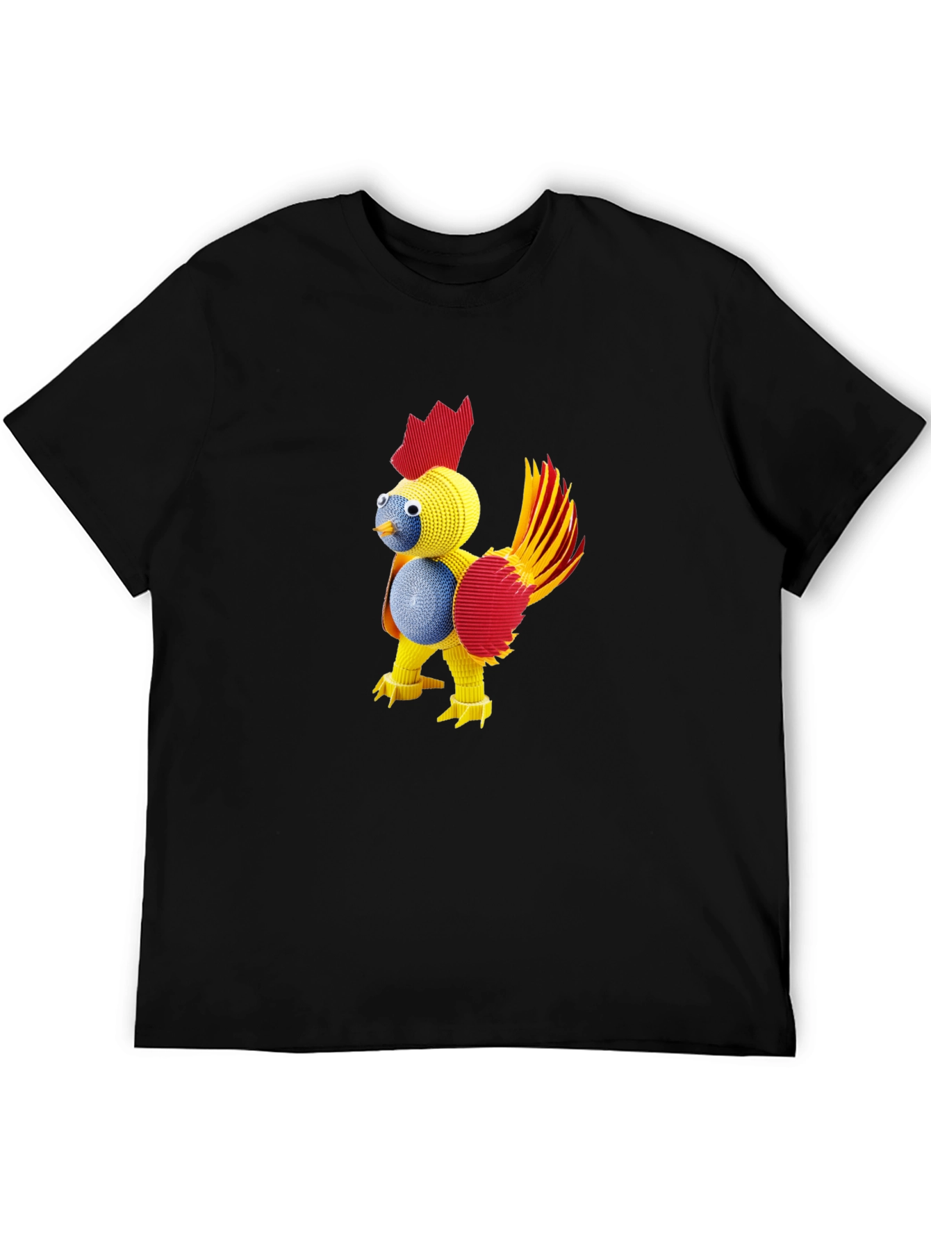 Novelty Quilled Chicken Graphic Tee - Black