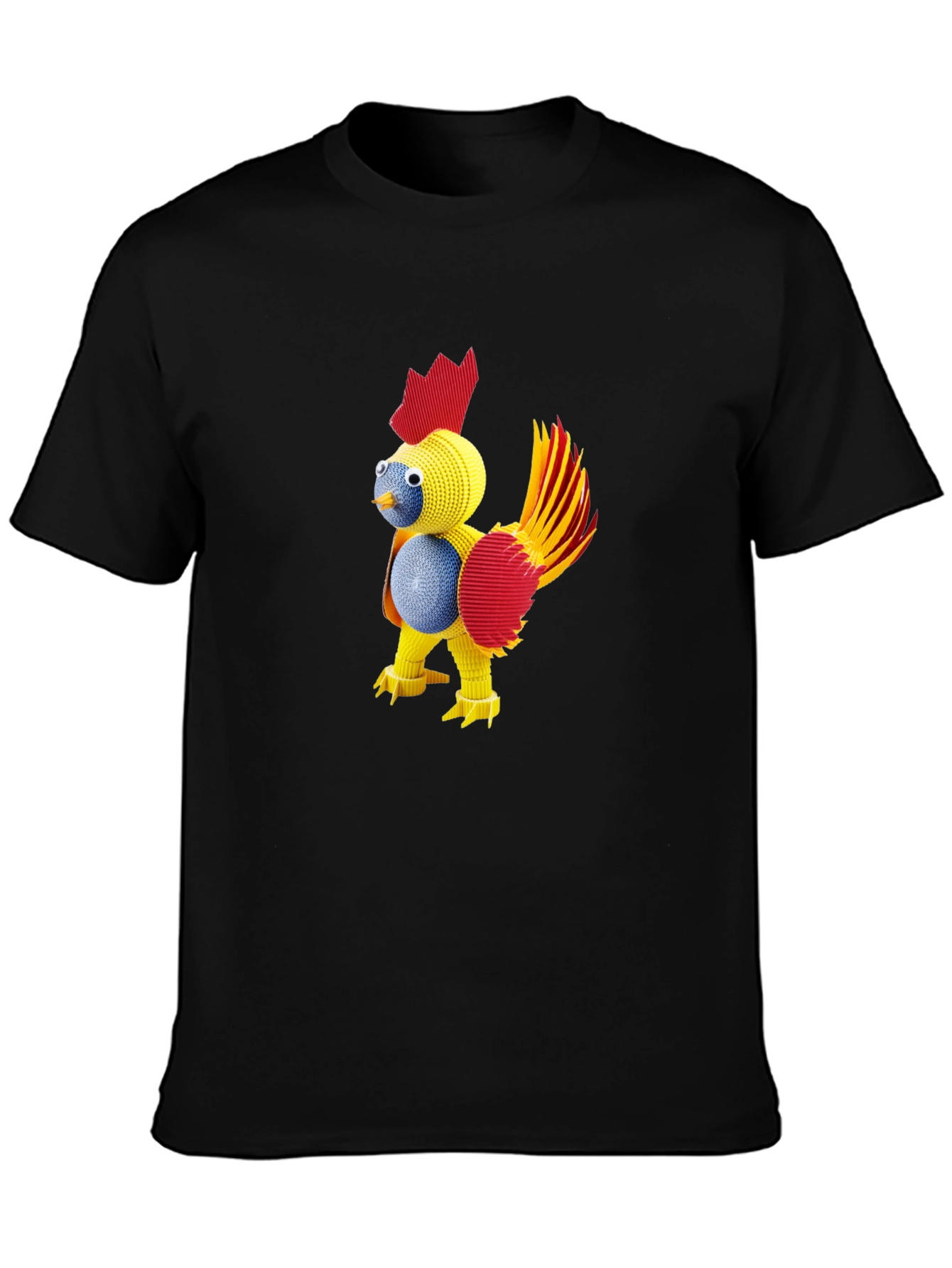 Novelty Quilled Chicken Graphic Tee - Black