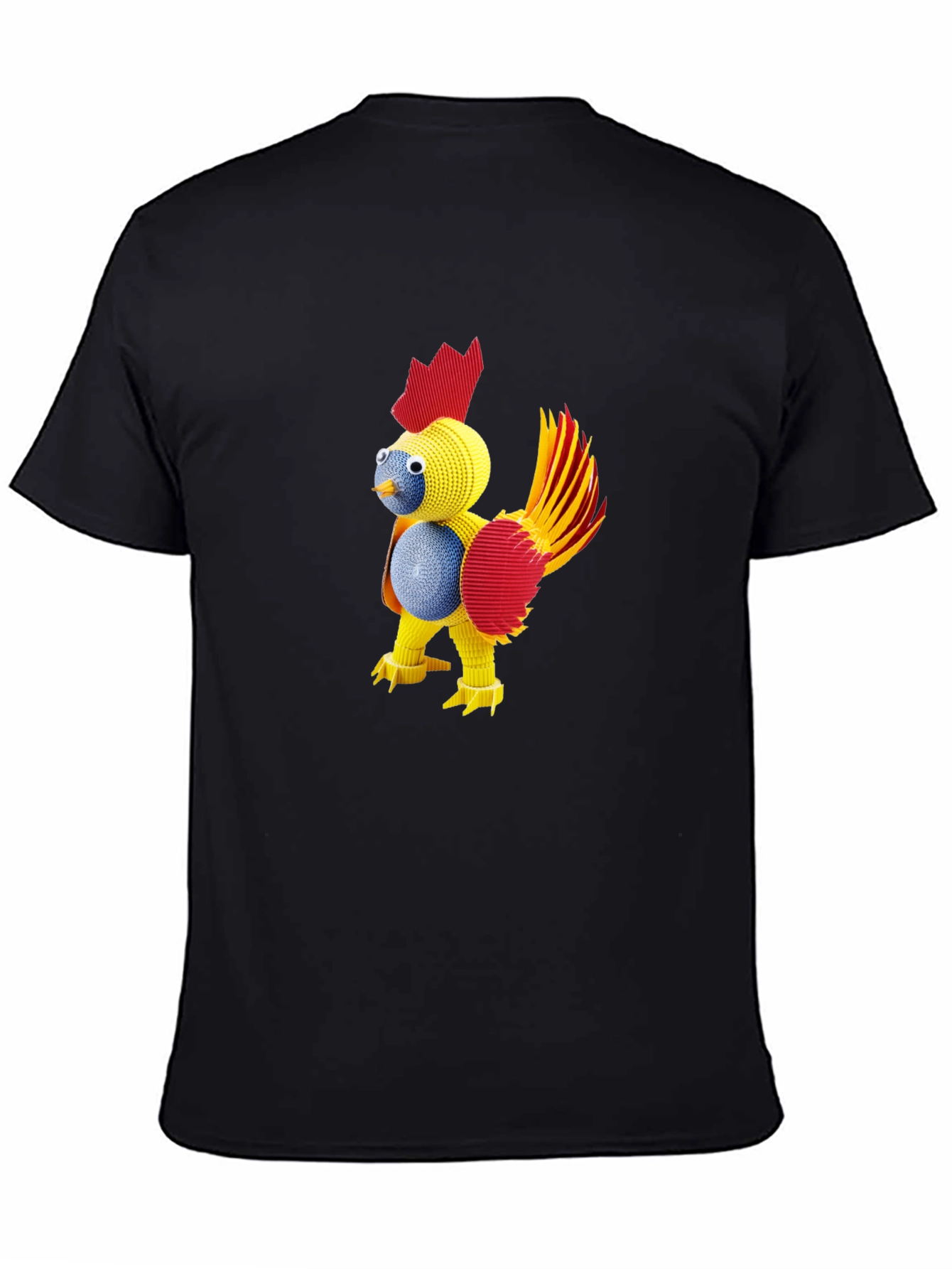 Novelty Quilled Chicken Graphic Tee - Black