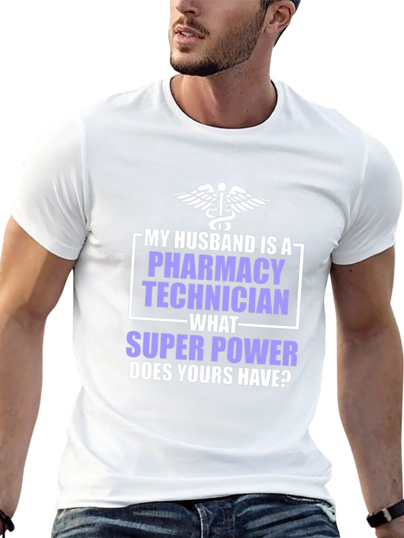 Pharmacy Technician Husband Superpower T-Shirt