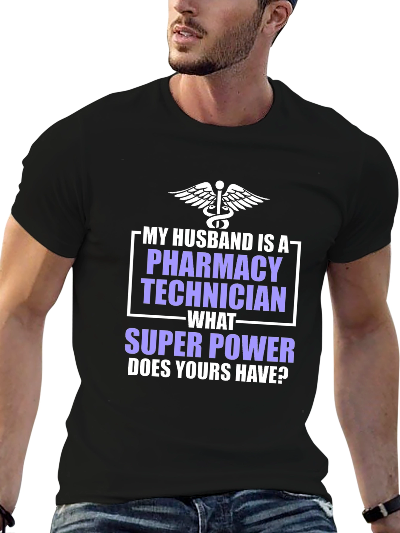 Pharmacy Technician Husband Superpower T-Shirt