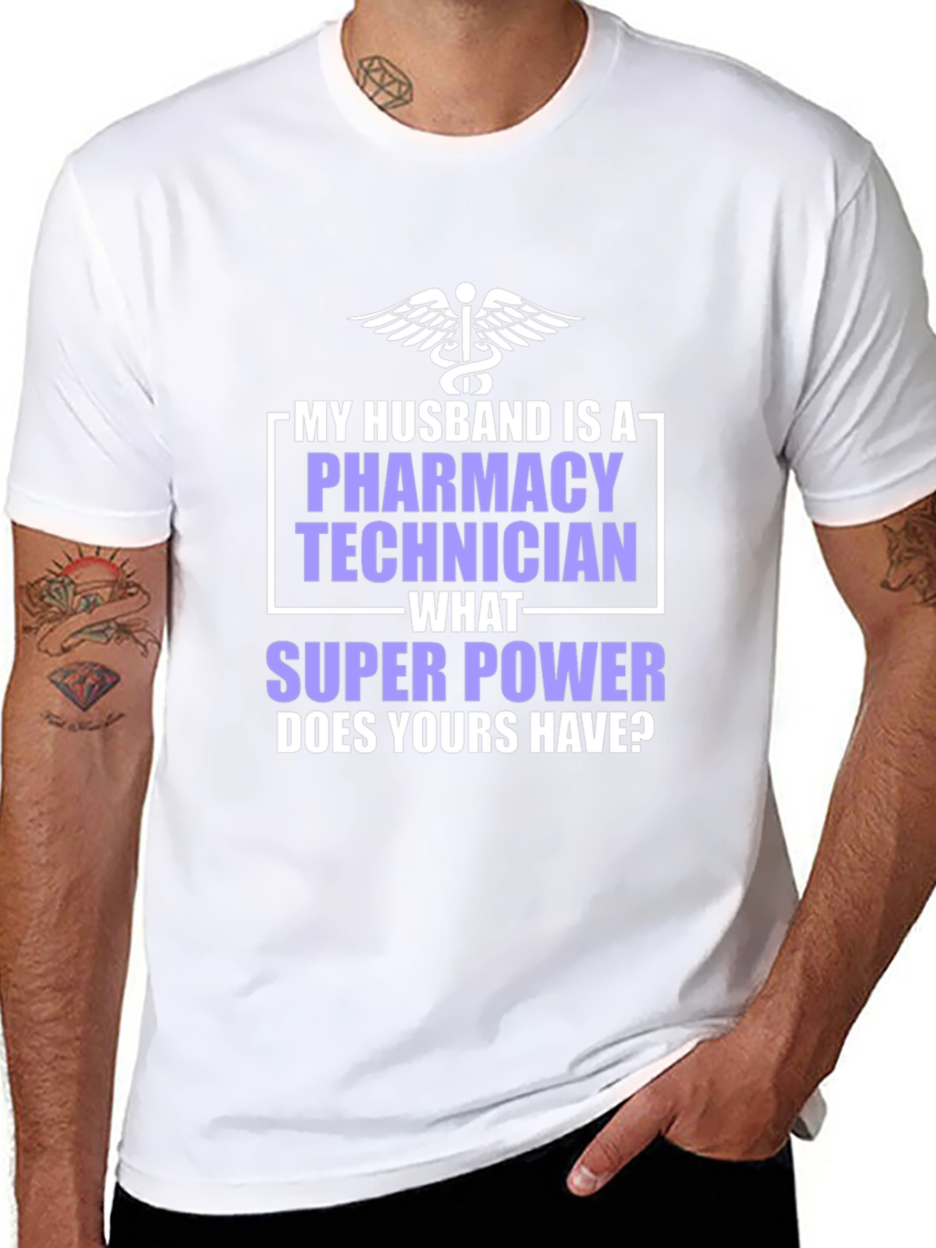 Pharmacy Technician Husband Superpower T-Shirt