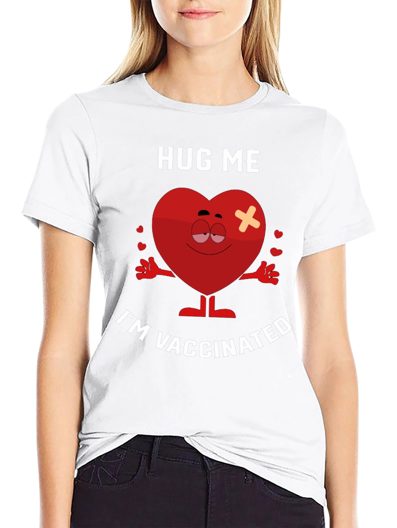 Hug Me Im Vaccinated Novelty Graphic Tee